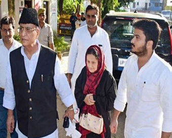 Azam Khan surrenders with wife and son 