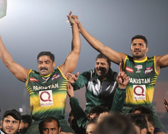 Pakistan Kabaddi players after beating India