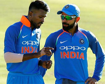 Hardik Pandya with Virat Kohli (file pic)