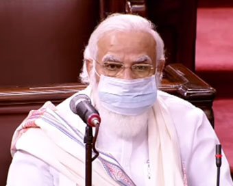 PM Modi in parliament