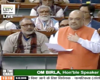 New Delhi: Union Home Minister Amit Shah introduce the Citizenship (Amendment) Bill, 2019 in the Lok Sabha at the Parliament in New Delhi on Dec 9, 2019. (Photo: LSTV/IANS)