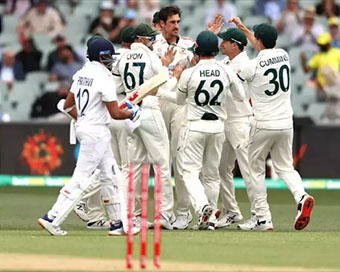 Aussie players celebrating Shaw