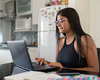 A girl working on desk