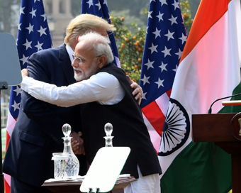 Event: (250220) New Delhi: Modi, Trump address Joint Press Meet at Hyderabad House