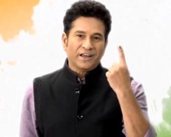 Sachin Tendulkar bats for ECI, appeals to people to vote