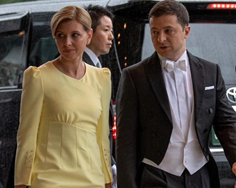 President Volodymyr Zelensky with wife Olena Zelenska