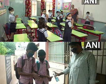 In pics: Schools reopen in India, students back in classes in many states after months' gap